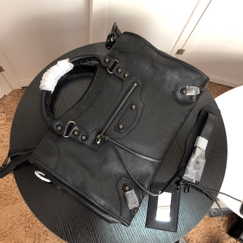Back view of chic structured women's handbag – women's statement bag