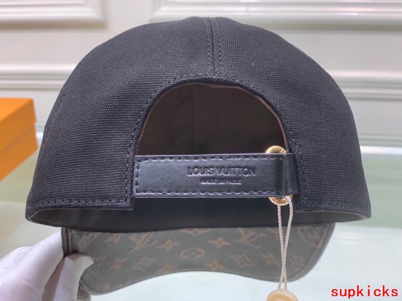 Close-up detail view of Louis Vuitton unisex cap