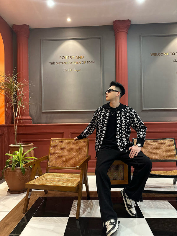 Full styled look of Louis Vuitton luxury clothing with runway-inspired design