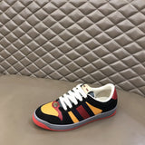 Gucci crisp white luxury sneakers view 6 retro runner design