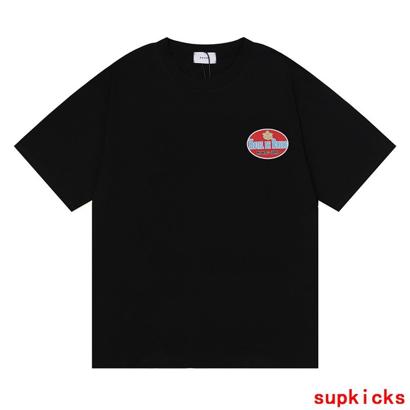 Side profile of Rhude luxury clothing with everyday silhouette