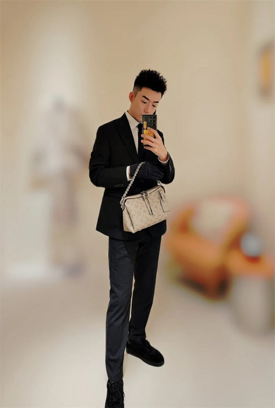  streamlined structured bag styled with outfit 36