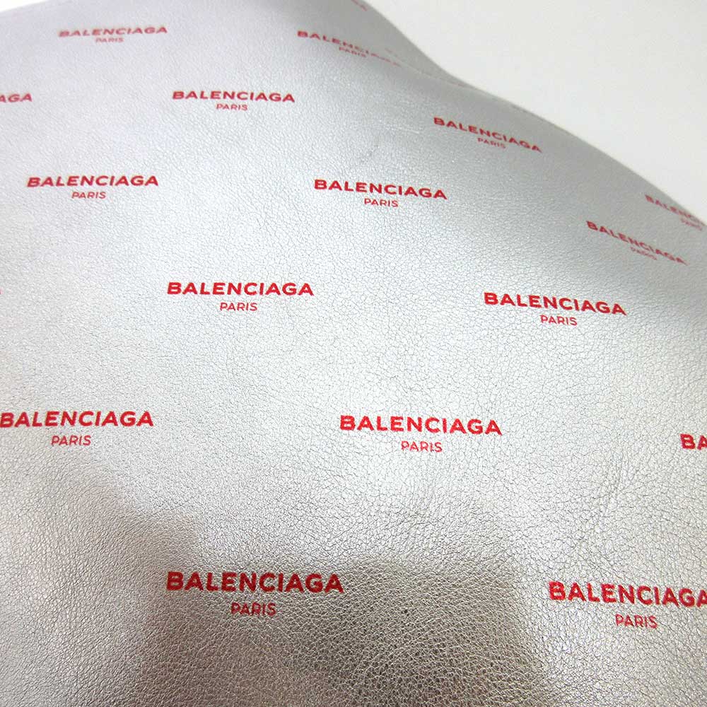 Balenciaga authentic luxury clutch Silver leather craftsmanship