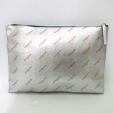 Balenciaga women's clutch Silver luxury designer leather