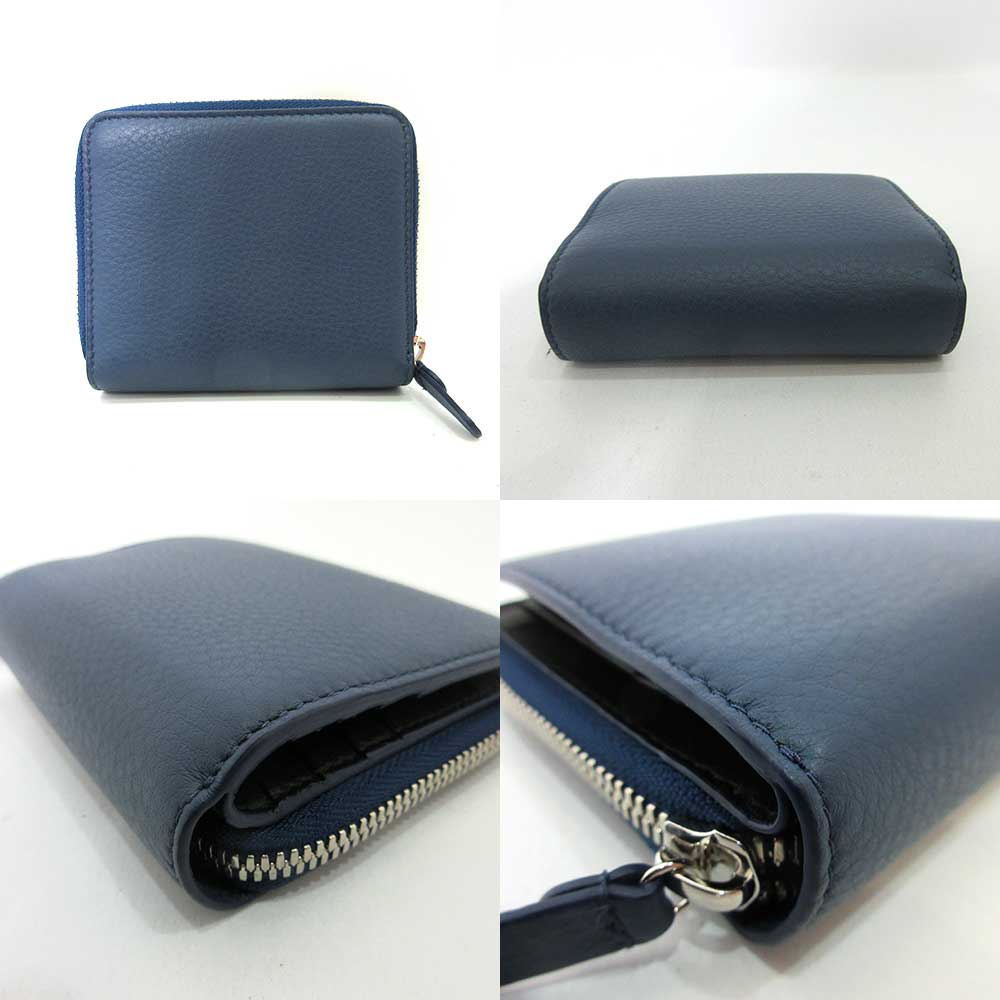 Side view of Balenciaga wallet Blue premium designer bag
