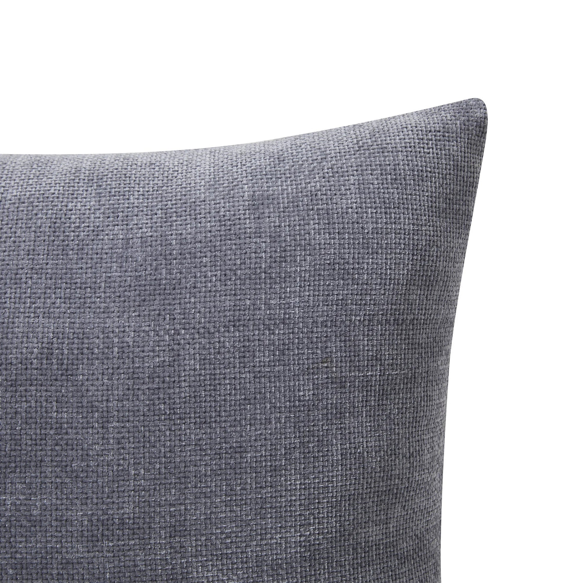 Solid Chenille Decorative Throw Pillow Set, Grey, 18" X 18"