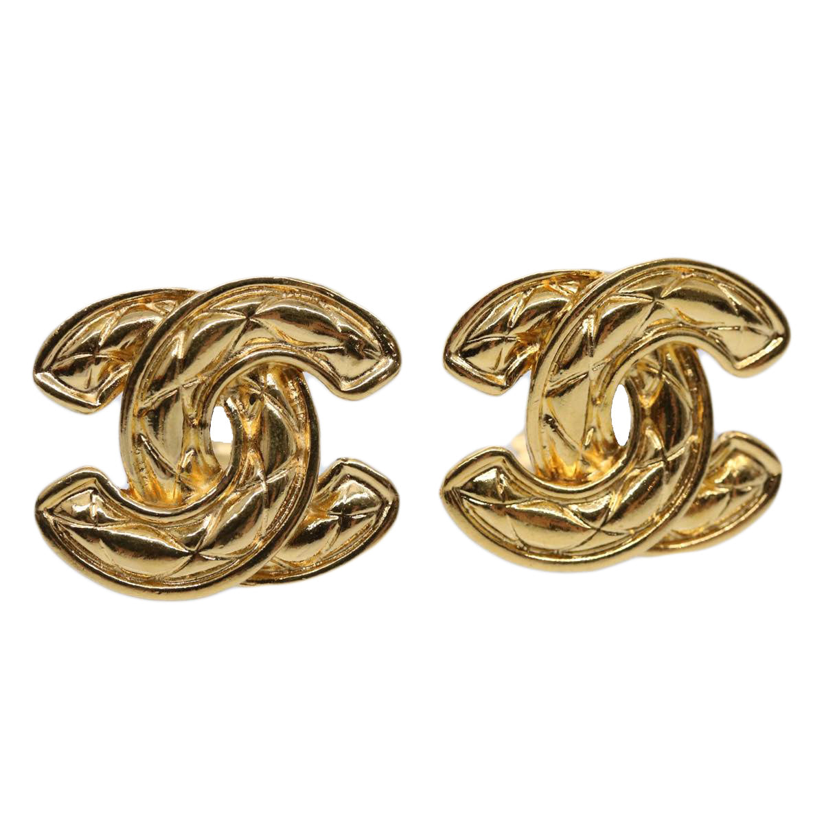 Chanel Jewellery? Chanel COCO Mark Earring Gold Tone Auth 60078A Elegant Everyday Fine Jewellery