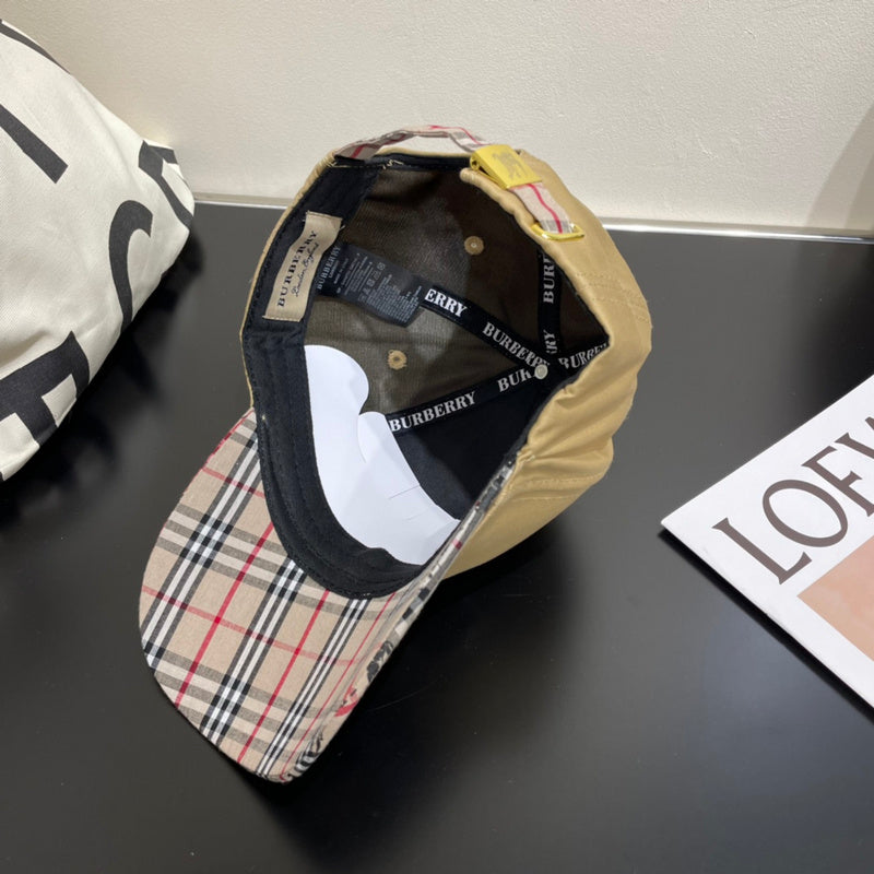 Angled view of Burberry unisex cap