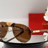Close-up detail view of Cartier unisex sunglasses