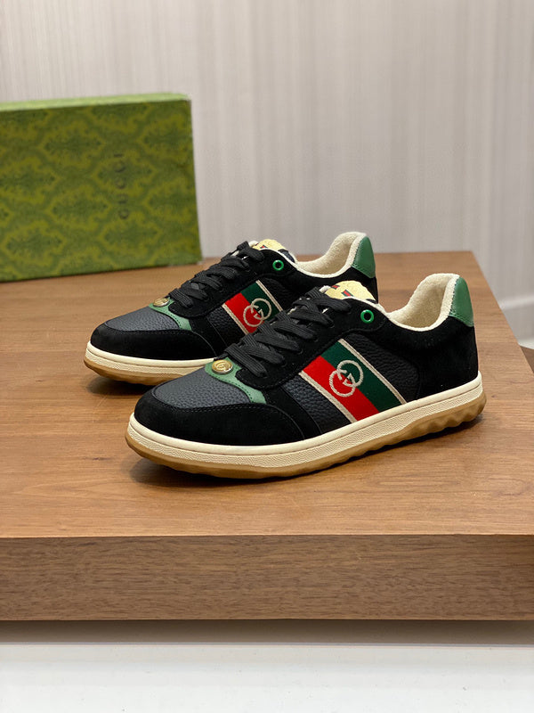 Gucci neutral cream luxury sneakers view 6 breathable knit upper