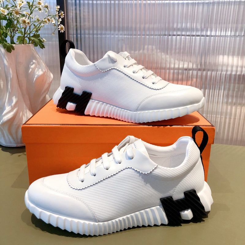 Hermès White High-Top Sneakers - Lifestyle Styling Shot