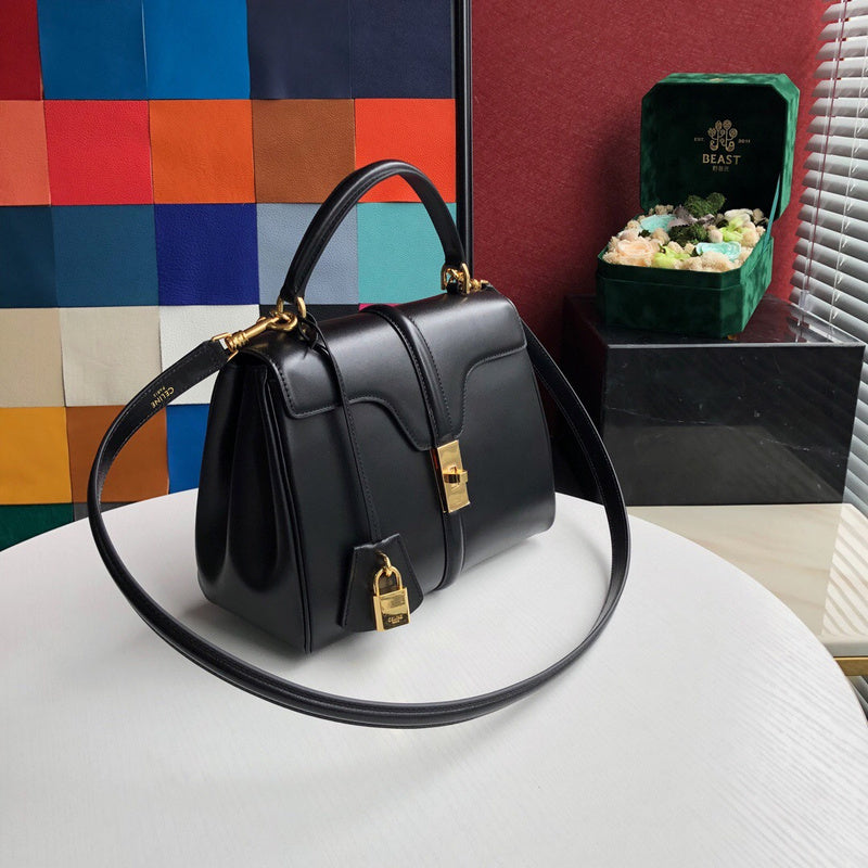 Interior view of modern classic women's handbag – women's designer-style accessory