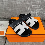Hermès Red Crisscross Strap Sandals - Lifestyle Styling Shot