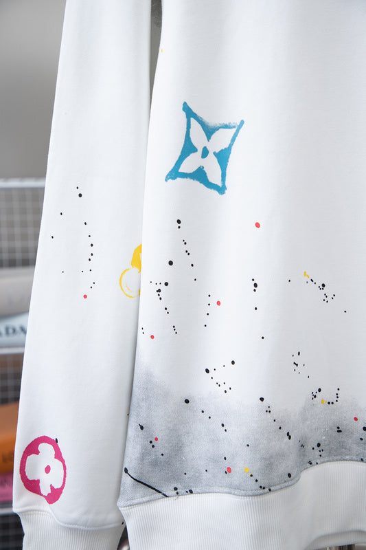 Flat lay presentation of Louis Vuitton luxury clothing with streetwear-inspired cut