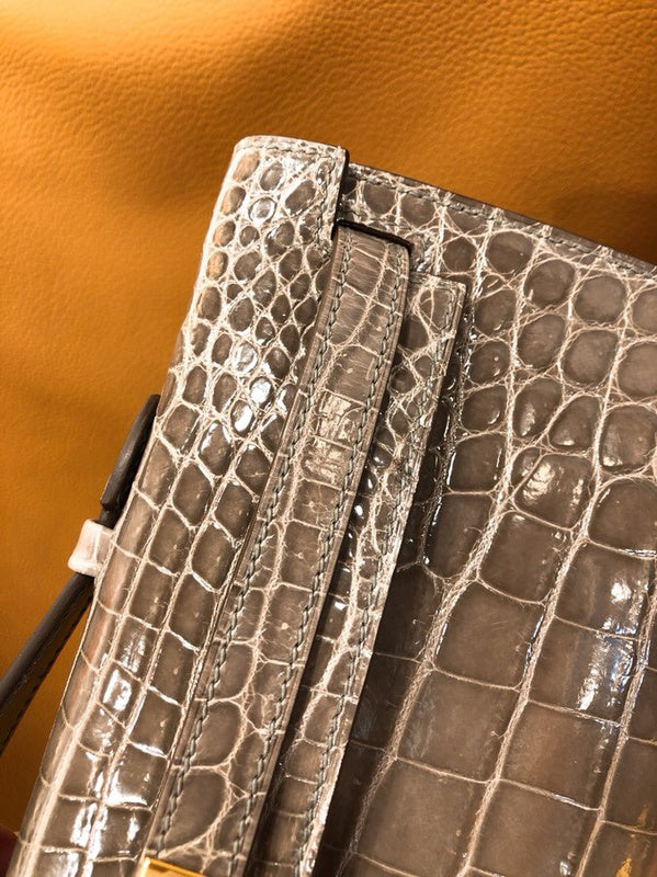 Side view of curated structured handbag