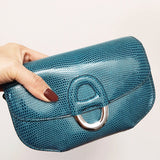 Side view of balanced structured handbag