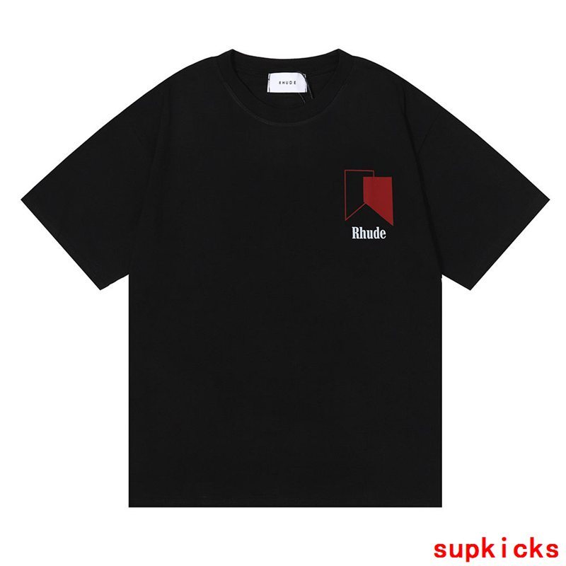 Front view of Rhude luxury clothing with everyday silhouette