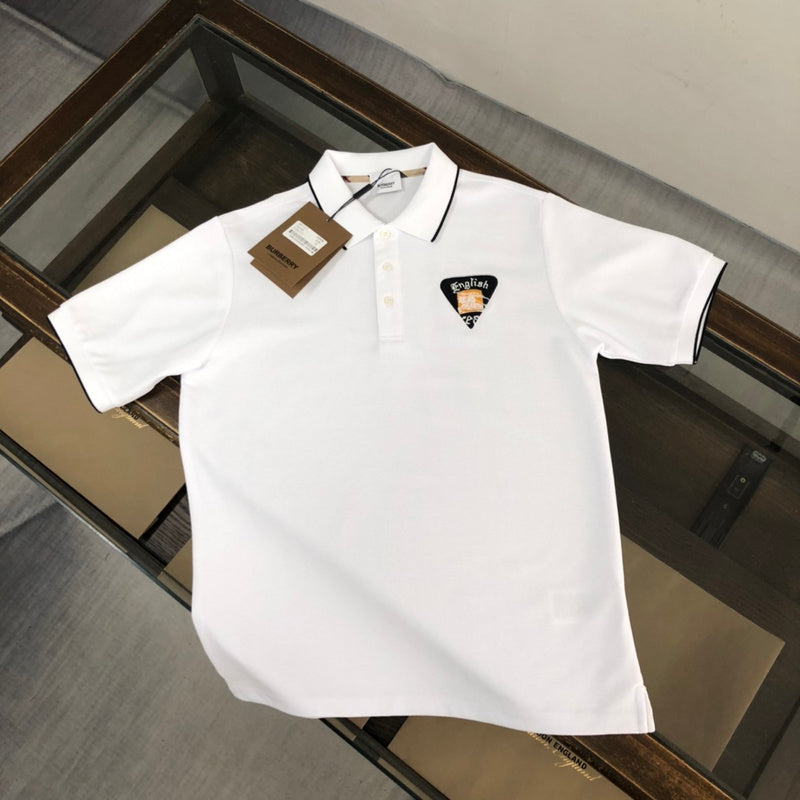 Front view of Polo cotton polo shirt with signature branding