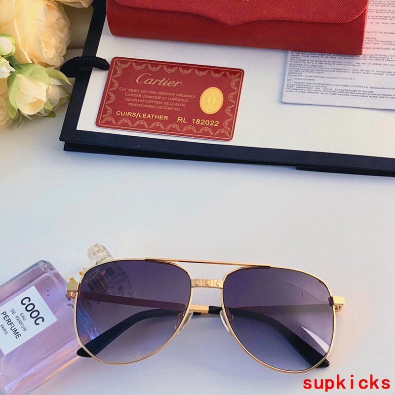 Close-up detail view of Cartier unisex sunglasses