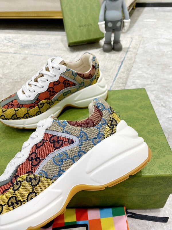 Gucci bold contrast luxury sneakers view 4 sleek tonal finish
