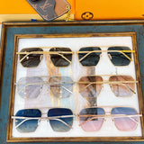 Close-up detail view of Louis Vuitton unisex sunglasses