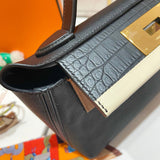 Side view of effortless structured handbag