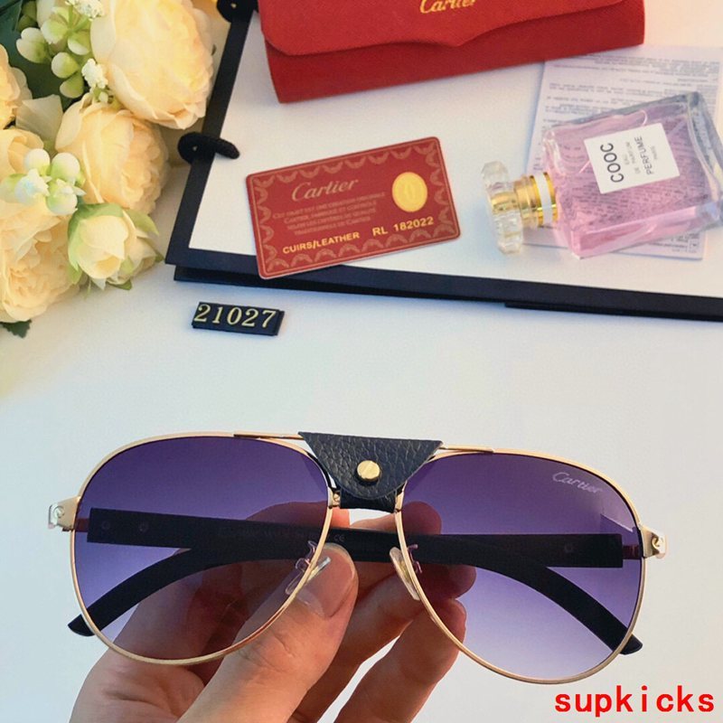 Close-up detail view of Cartier unisex sunglasses