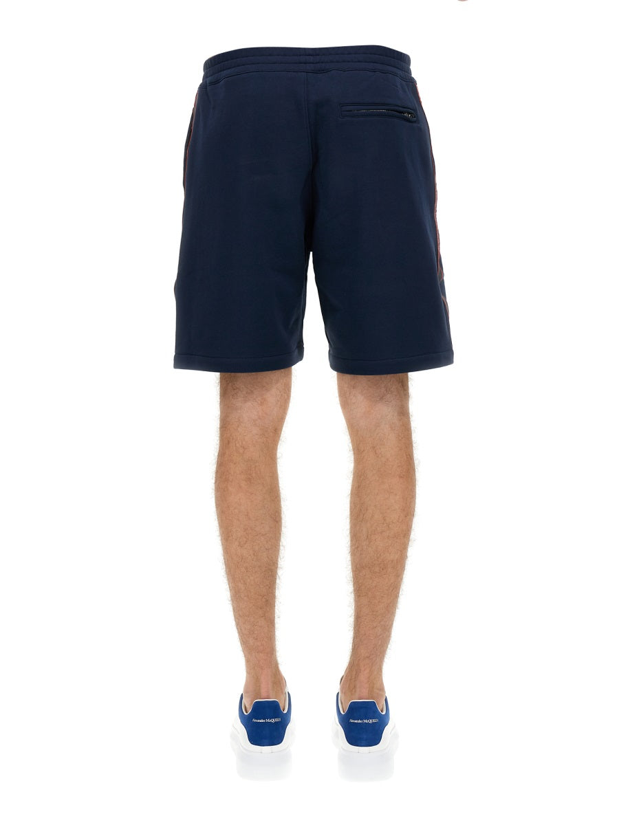 Alexander McQueen Shorts? Alexander Mcqueen Men Bermuda Shorts With Selvedge Logo Band Premium Designer Casual Shorts