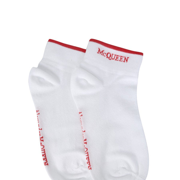 Alexander McQueen Socks- Alexander Mcqueen Women Sock With Logo Premium Designer Cotton Socks