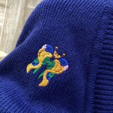 Front view of Louis Vuitton luxury clothing with signature branding