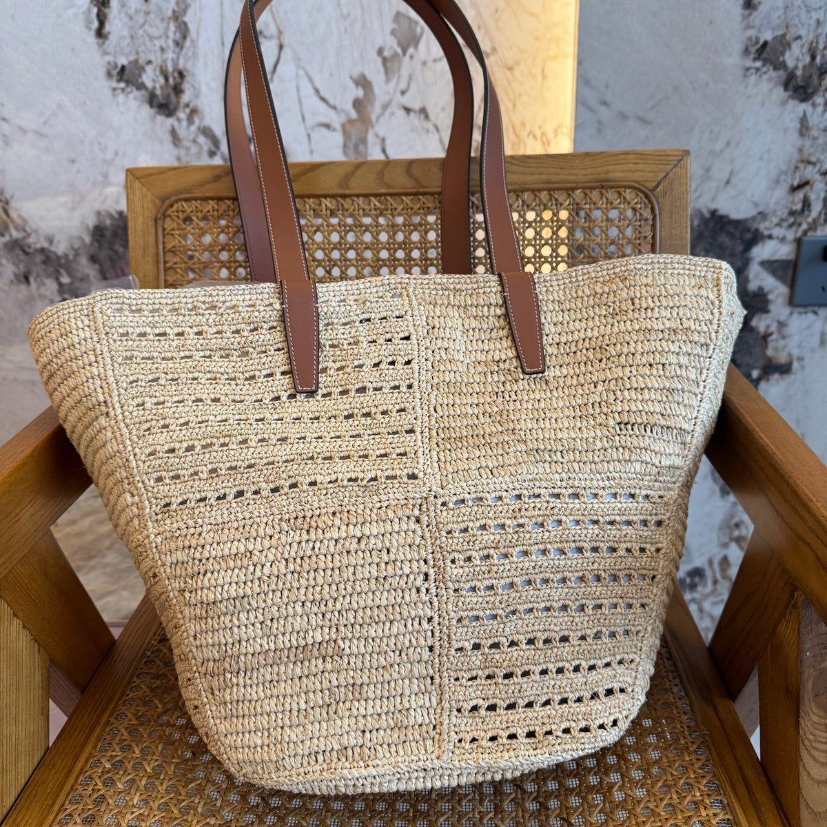 Front view of Celine Couffin Panier Bag premium cel couffin panier bag