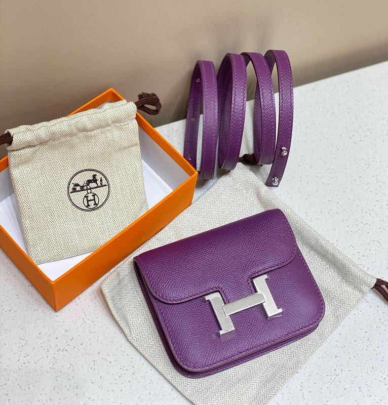 Side view of sleek structured handbag