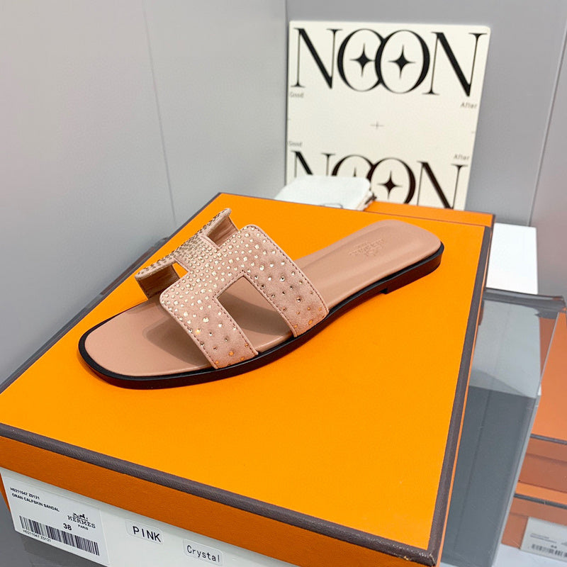 Hermès Beige Slide Sandals - Lifestyle Styling Shot