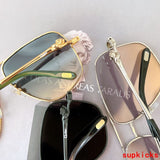Close-up detail view of Cartier unisex sunglasses