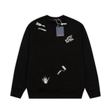 Side profile of Louis Vuitton luxury clothing with signature branding