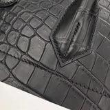 Side view of contemporary structured handbag