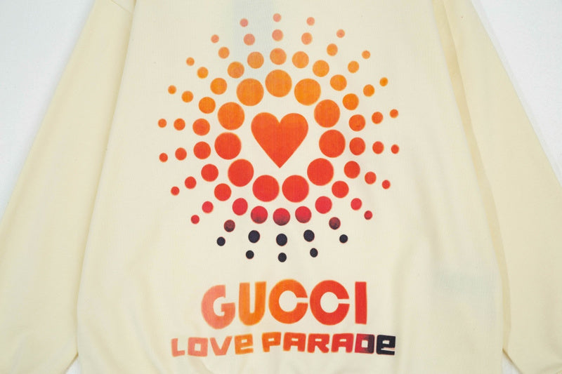 Flat lay presentation of Gucci luxury clothing with streetwear-inspired cut