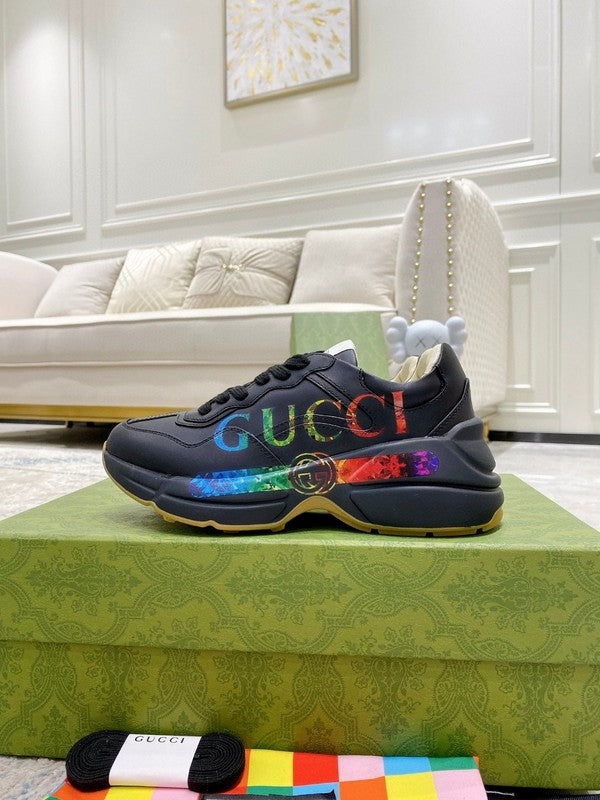 Gucci fresh white-and-black luxury sneakers view 8 breathable knit upper