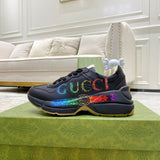 Gucci fresh white-and-black luxury sneakers view 8 breathable knit upper