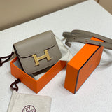 Side view of sleek structured handbag