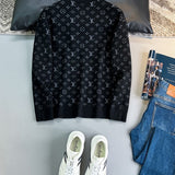 Side profile of Louis Vuitton luxury clothing with monogram-inspired silhouette