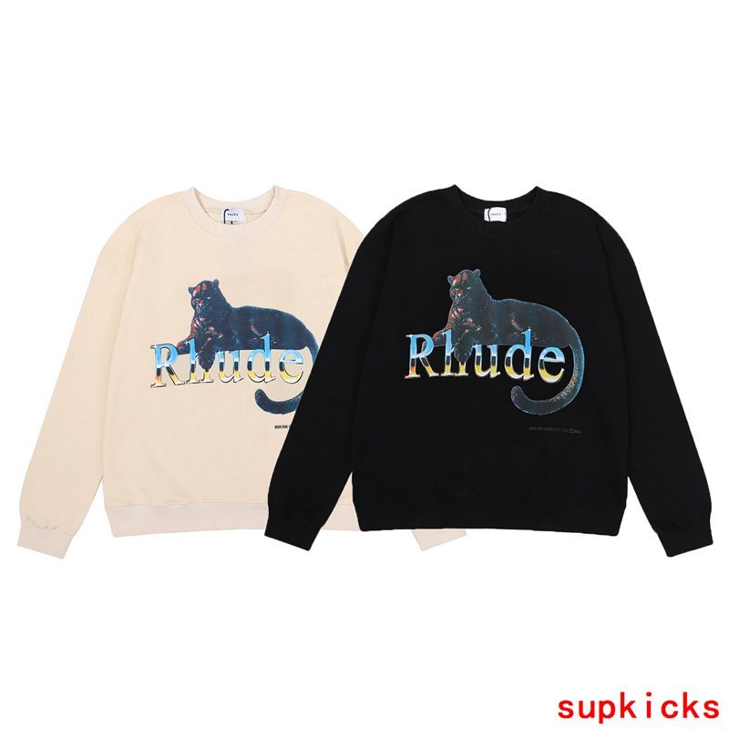 Back view of Rhude luxury clothing with everyday silhouette
