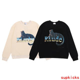 Back view of Rhude luxury clothing with everyday silhouette