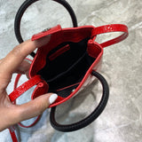 Polished Faux Leather Handbag - Everyday Elegance | Women's Everyday Carry Handbag #1052 - styled full view (image 7) of designer-inspired handbag