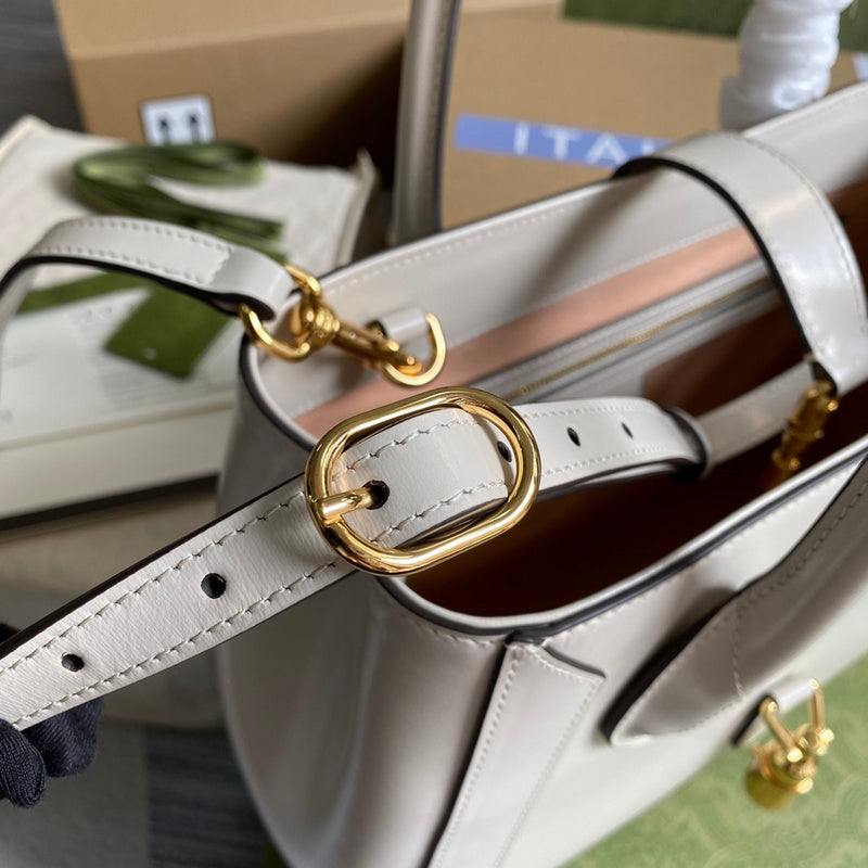 Close-up detail of structured statement women's handbag – women's statement bag
