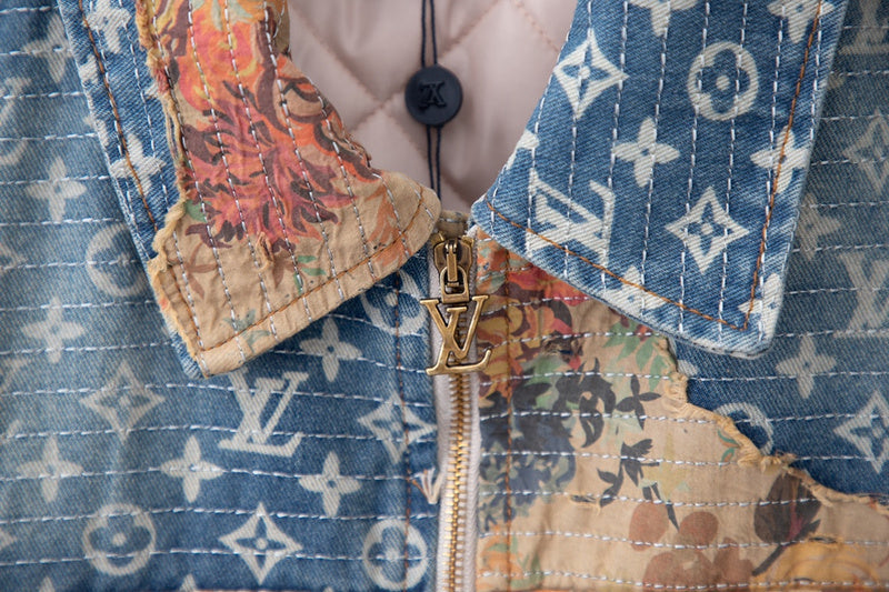 Full styled look of Louis Vuitton luxury clothing with logo-detail design