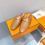 Hermès Camel Gladiator Sandals - Angled View