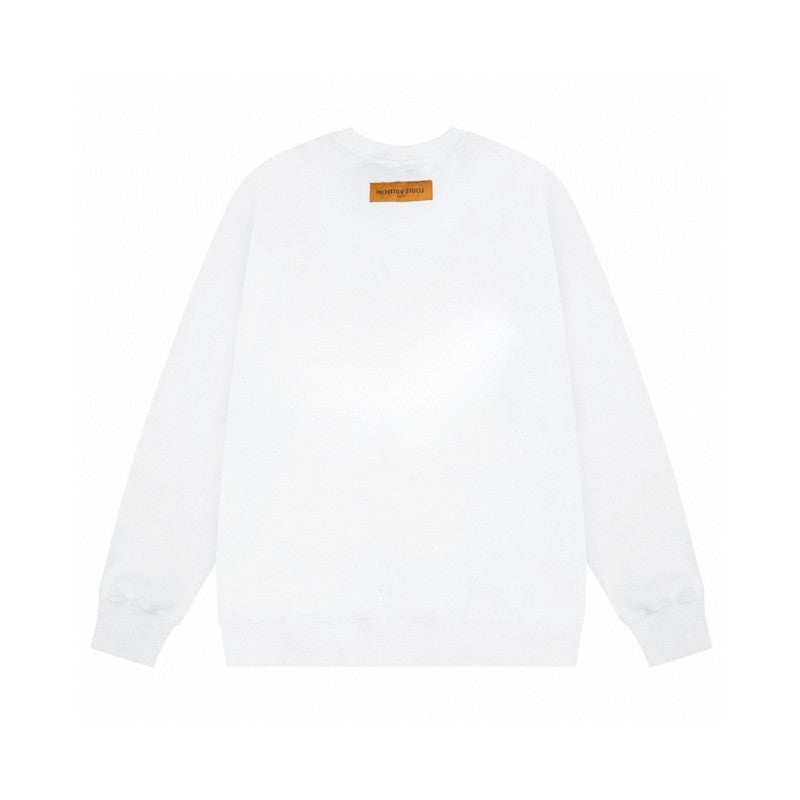 Back view of Louis Vuitton luxury clothing with signature branding