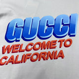 Back view of Gucci luxury clothing with signature branding