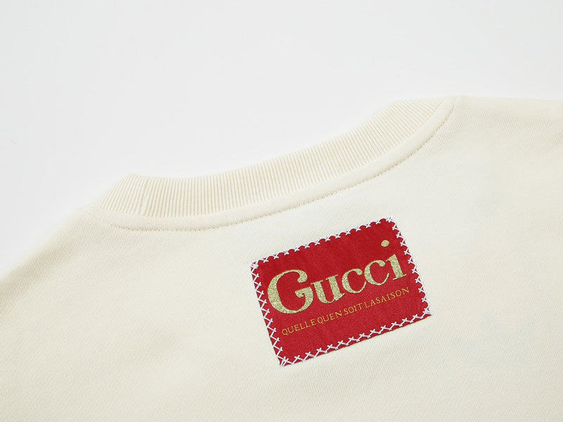 Side profile of Gucci luxury clothing with streetwear-inspired cut